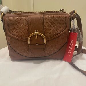NWT Rosetti Tan Crossbody Bag with Gold Accents